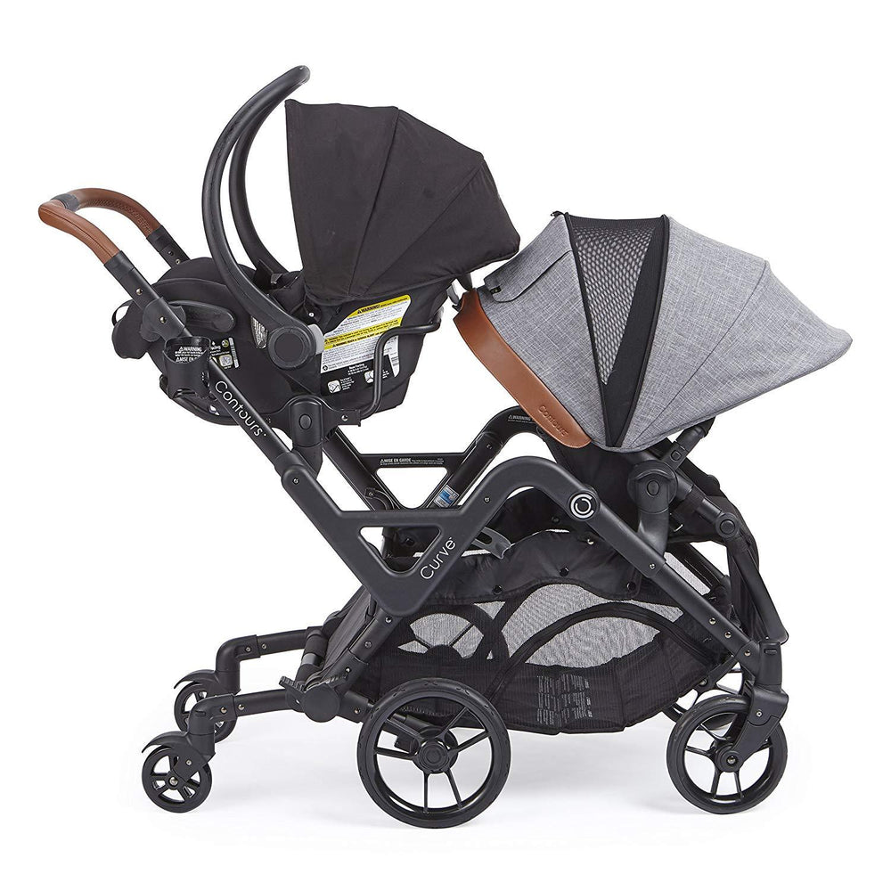 contours double stroller dimensions Contours ZT020-GRA1 Curve Double Stroller in Gray/Black New
