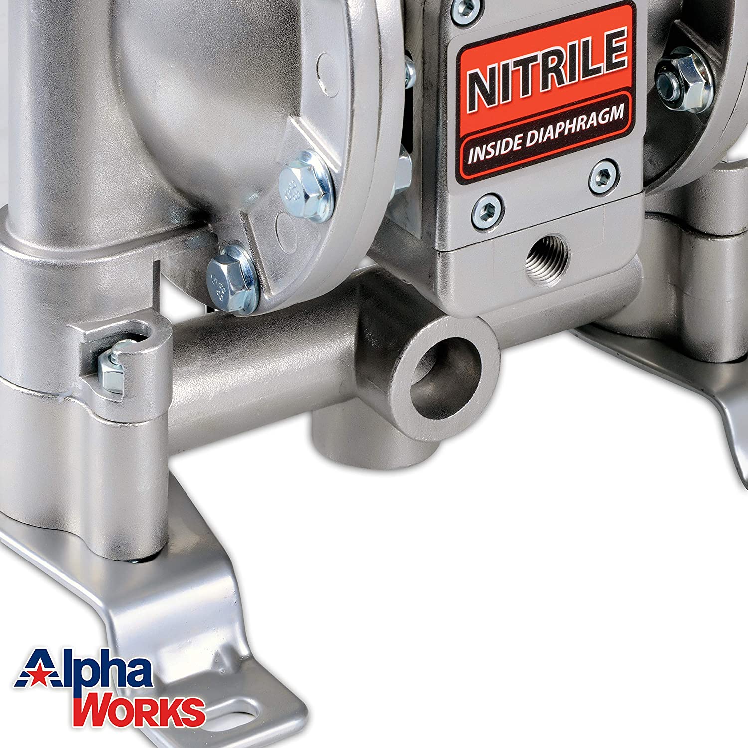 Alpha Works GUF014 12GPM 1/2" In/Out 1/4" NPT Air Inlet Air Powered Nitrile Double Diaphragm Transfer Pump New