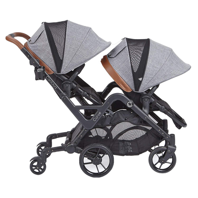 Contours ZT020-GRA1 Curve Double Stroller in Gray/Black New
