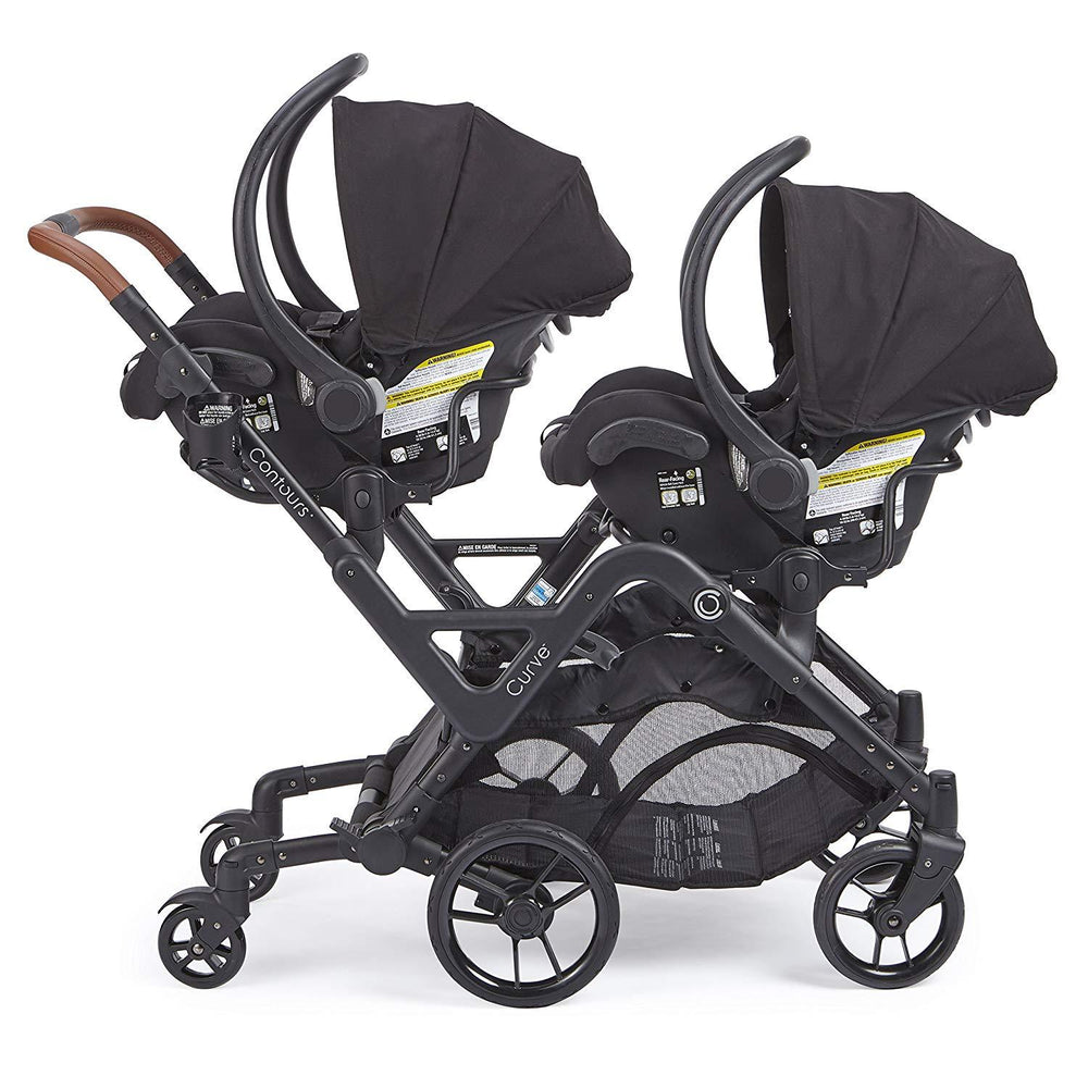 contours curve stroller Contours ZT020-GRA1 Curve Double Stroller in Gray/Black New