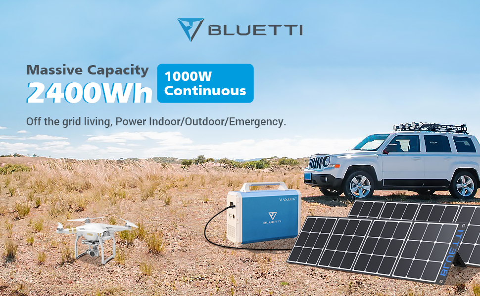 Bluetti EB240 2400WH/1000W Portable Power Station Solar Generator New