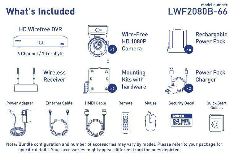 Lorex LWF2080B-66 Wire Free Battery Two-Way Audio 6 Camera 6 Channel Indoor/Outdoor Security Surveillance Open Box