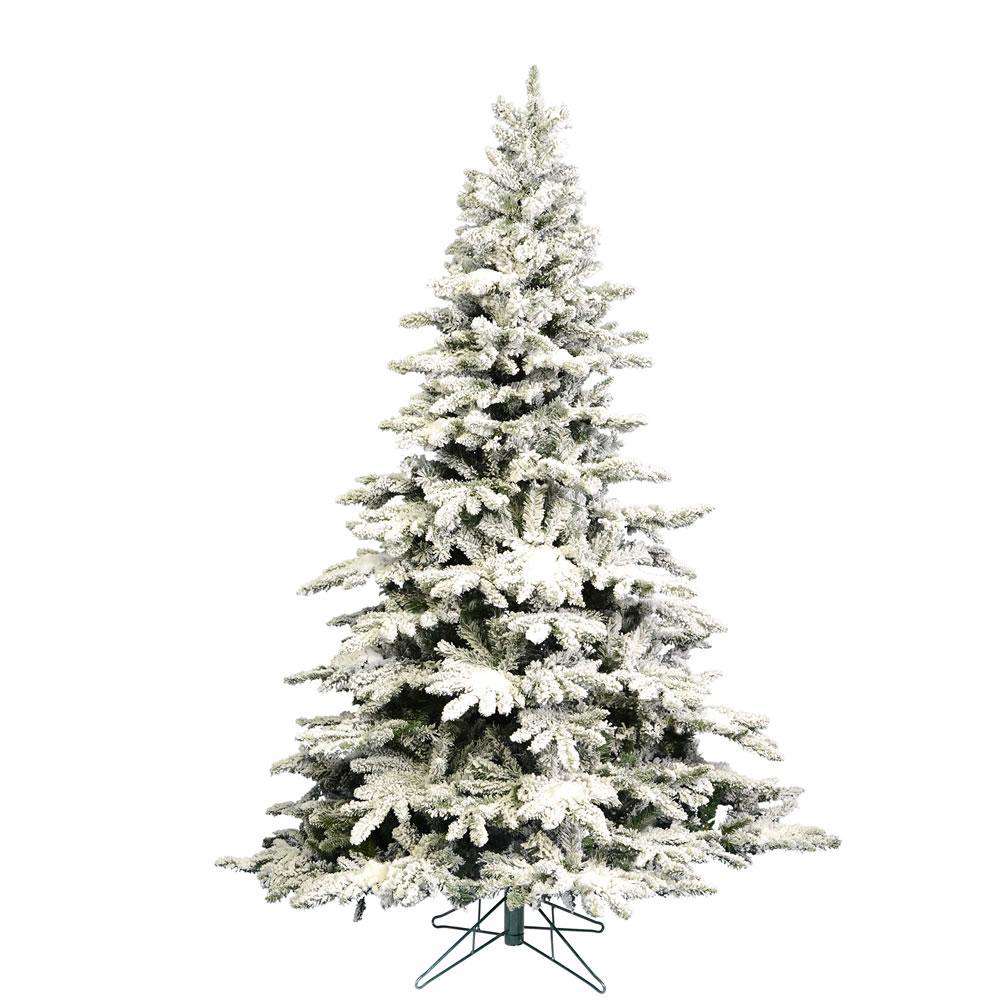 Vickerman A895175 Flocked Utica Fir Christmas Tree with 1650 PVC Tips 7.5 Ft X 65 Inches Stand Included Unlit New