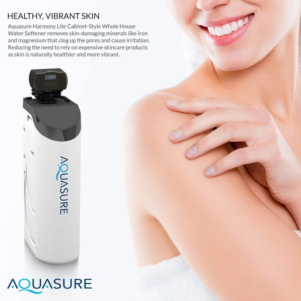 Aquasure AS-HL34A 32,000 Grain Harmony Lite All in One Cabinet Style Water Softener New