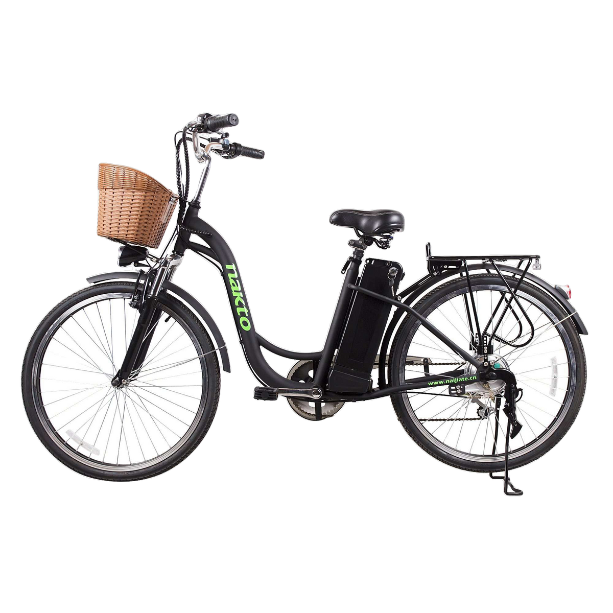 NAKTO 26 inch 250W 19 MPH Camel Electric Bicycle 6 Speed E-Bike 36V Lithium Battery Female/Young Adult Black New