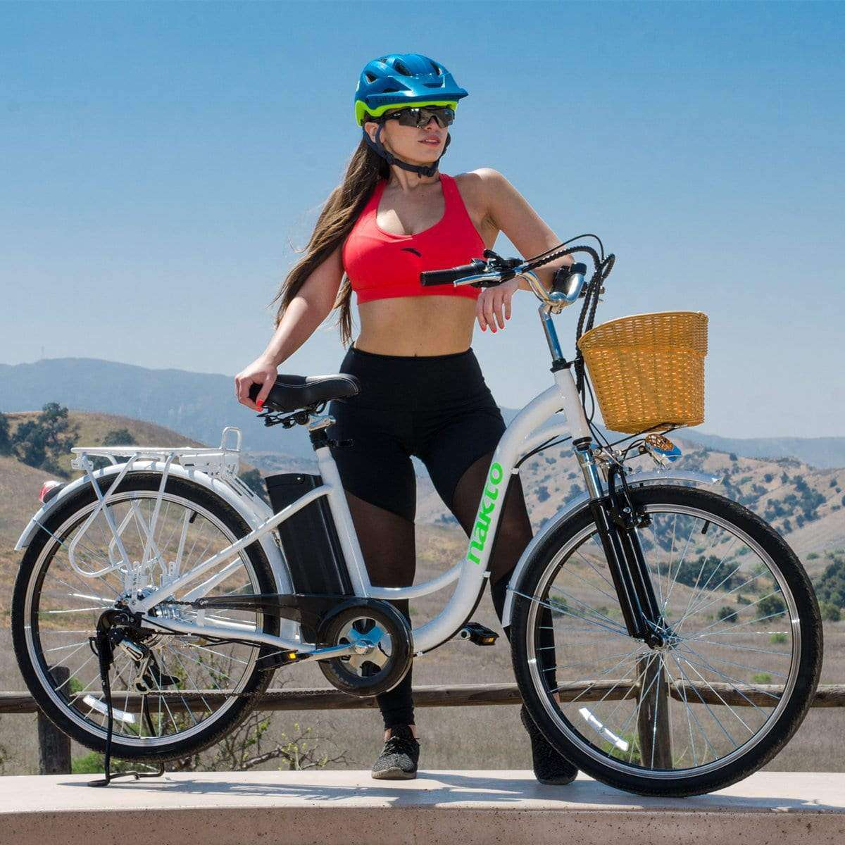 NAKTO 26 inch 250W 19 MPH Camel Electric Bicycle 6 Speed E-Bike 36V Lithium Battery Female/Young Adult White New