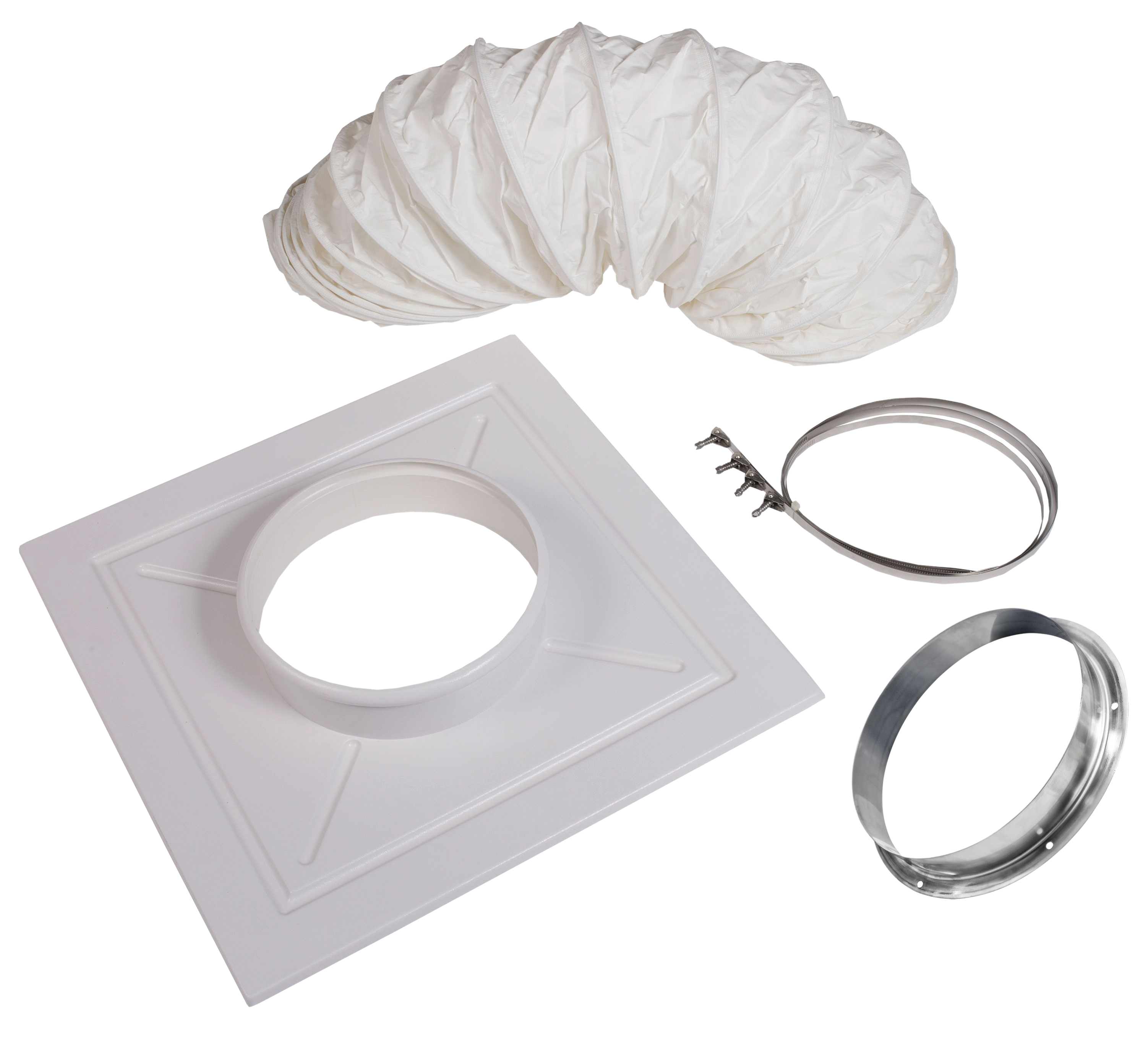 Kwikool CK-12S-SS Single Ceiling Duct Kit with Stainless Steel Flange New