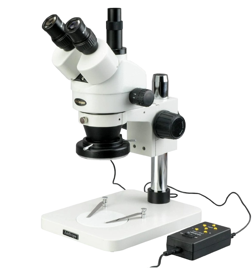 Amscope SM-1TSZ-144A 3.5X - 90X Trinocular Inspection Zoom Stereo Microscope with 144 LED 4 Zone Light New