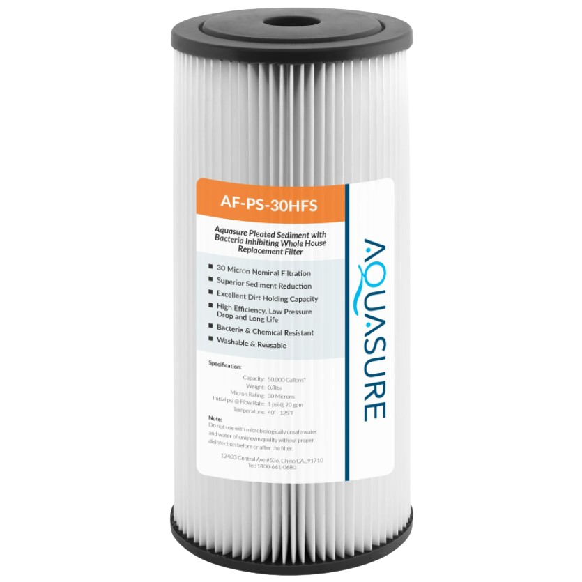 Aquasure AF-PS-30HFS Fortitude V2 Series High Flow 30 Micron Pleated Sediment Filter - Standard Size New