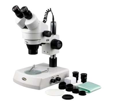 Amscope SM-2BYY 7X - 135X Binocular Stereo Zoom Microscope with Dual Halogen Lights New