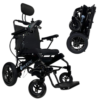 ComfyGO IQ-9000 Auto Recline Majestic Remote Controlled Travel Manual Folding Electric Wheelchair New