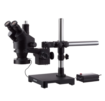Amscope SM-3TX-80MB-B 3.5X - 45X Black Trinocular Stereo Zoom Microscope with 80 LED Ring Light New