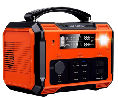 DBPOWER PWPG0009 500W 505Wh 140000mAh Portable Power Station w/ LED Light Solar Battery Generator New