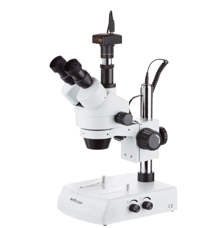 Amscope SM-2TX-3M 3.5X - 45X Trinocular Stereo Zoom Microscope with Dual Halogen Lights with 3MP Camera New