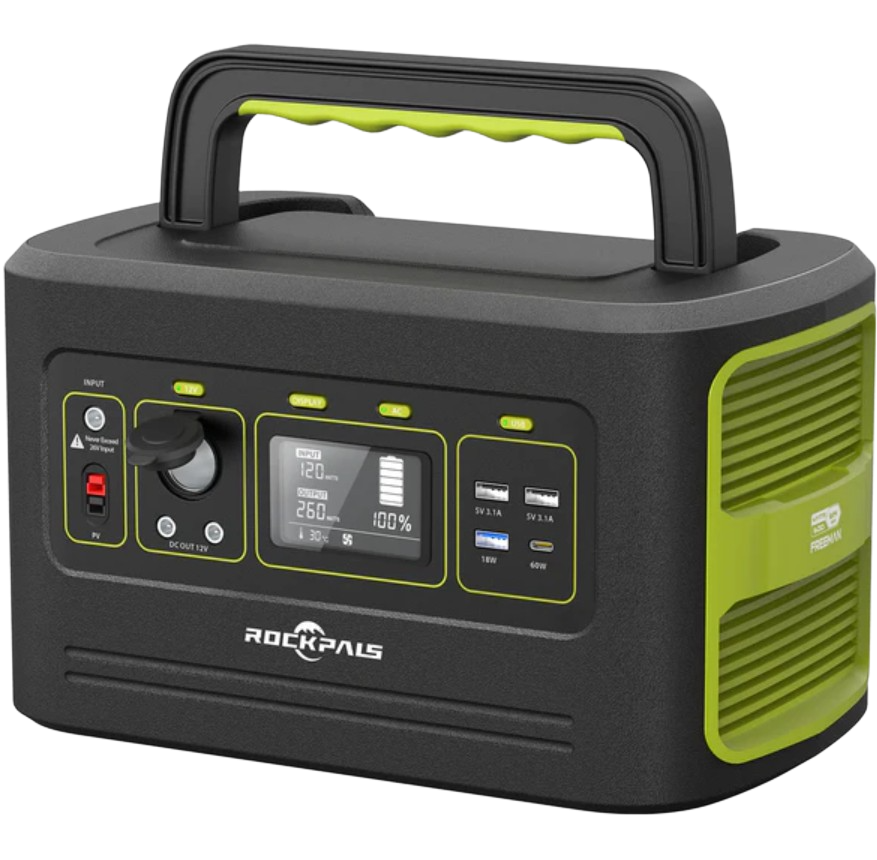 Rockpals Freeman 600W 12V 614.4Wh Portable Power Station New