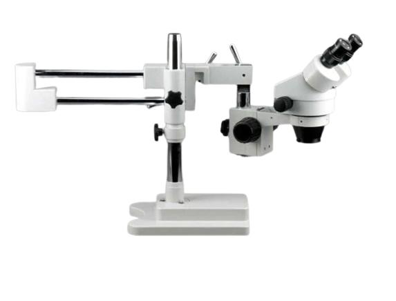 Amscope SM-4BX 3.5X - 45X Binocular Stereo Zoom Microscope with Double Arm Boom Stand New