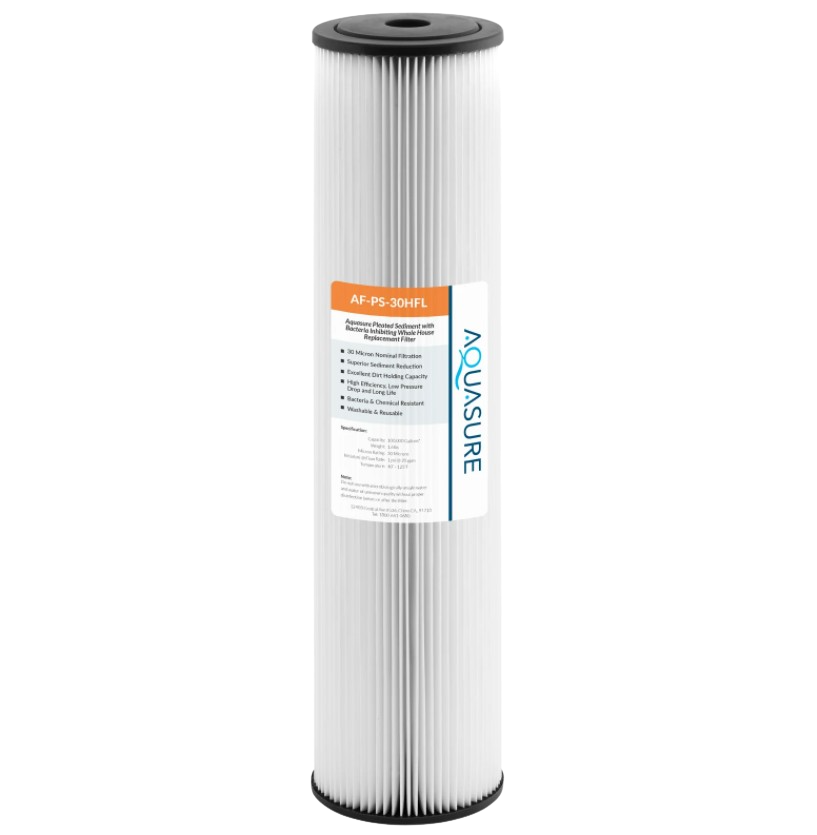 Aquasure AF-PS-30HFL Fortitude V2 Series High Flow 30 Micron Pleated Sediment Filter - Large Size New
