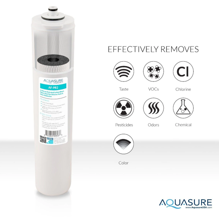 Aquasure AF-CP100 Premier Series Complete 4 Stages Quick Twist Filter Bundle with 100 GPD Reverse Osmosis Water System Membrane New