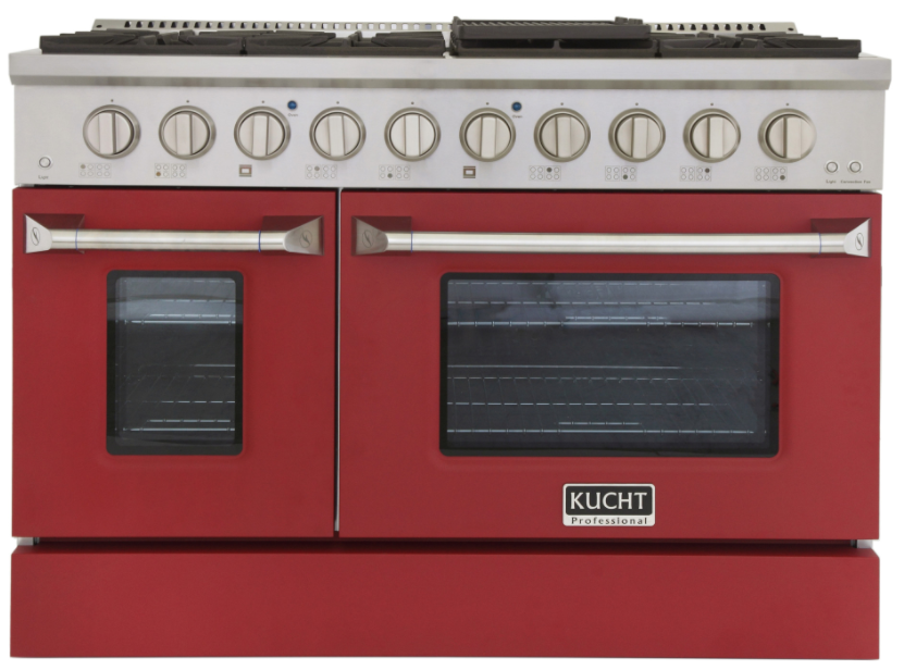 Kucht KNG481 48" Professional Gas Range with 8 Sealed Burners and Convection Oven with NG & LP Options New