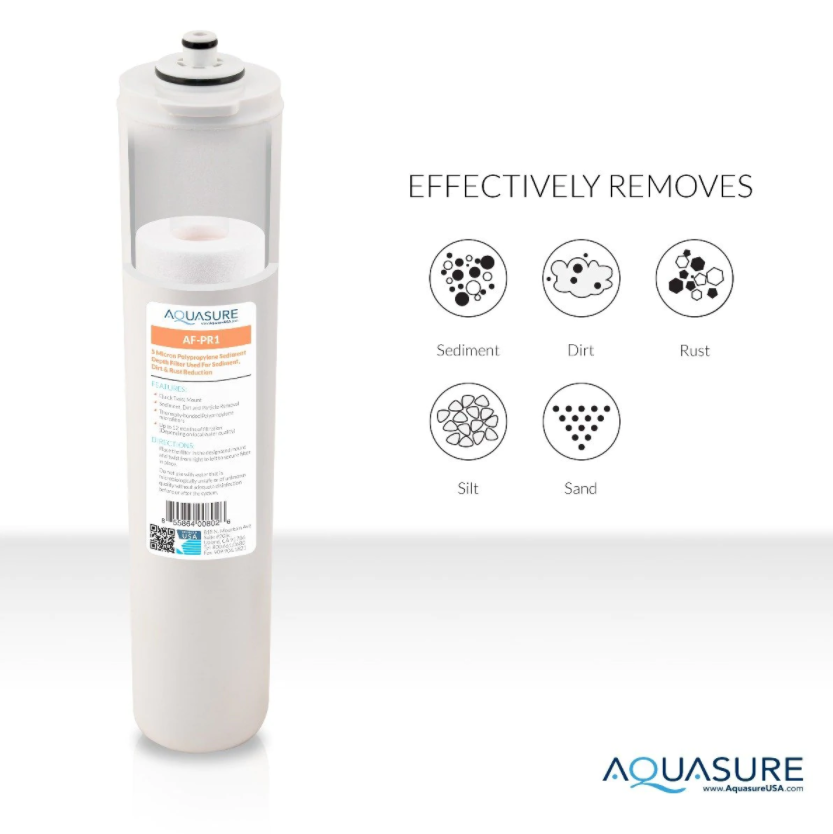 Aquasure AF-CP75ALK Premier Series 4 Stages Replacement Filter 75 GPD Reverse Osmosis Membrane and Post Stage Alkaline Filter New