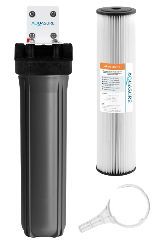 Aquasure AS-FL-30PS Fortitude V2 Series Large Size High-Flow Whole House Pleated Sediment Water Filter 30 Micron New