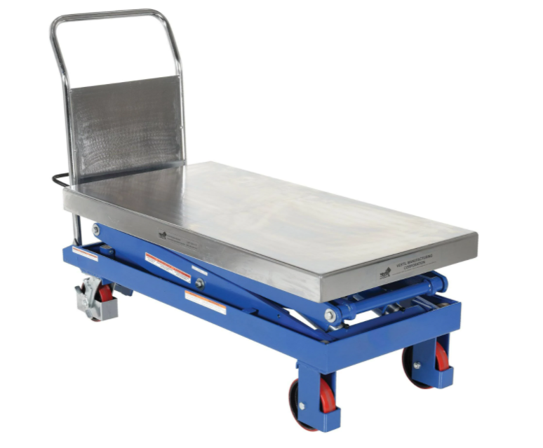 Vestil CART-1500-D-TS 1500 lb. Capacity Steel Hydraulic Elevating Cart Blue New