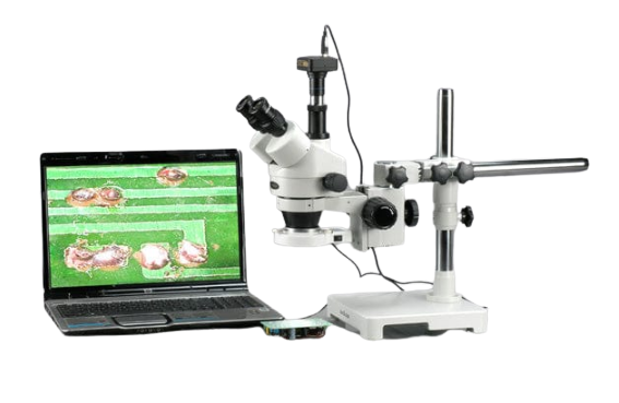 Amscope SM-3TZ-80S 3.5X - 90X Trinocular Zoom Stereo Microscope with Boom Stand Plus 80 LED Light New