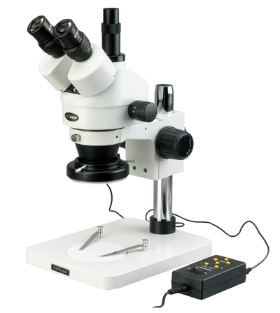 Amscope SM-1TS-144A Trinocular Inspection Zoom Stereo Microscope with 144 LED 4 Zone Light New