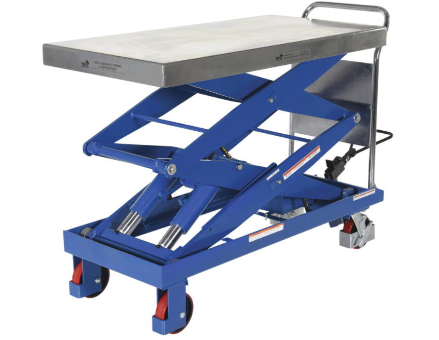 Vestil CART-1500-D-TS 1500 lb. Capacity Steel Hydraulic Elevating Cart Blue New