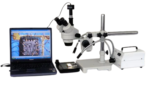 Amscope SM-3TX 3.5X - 45X Trinocular Stereo Zoom Microscope on Single Arm Boom Stand New