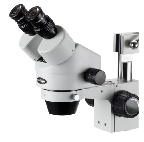 Amscope SM-4BX 3.5X - 45X Binocular Stereo Zoom Microscope with Double Arm Boom Stand New