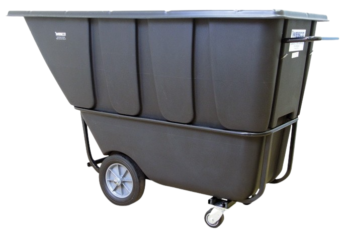 Wesco 272584 1 Cubic Yard Plastic Poly Tilt Cart 2100 lbs. Capacity Black New