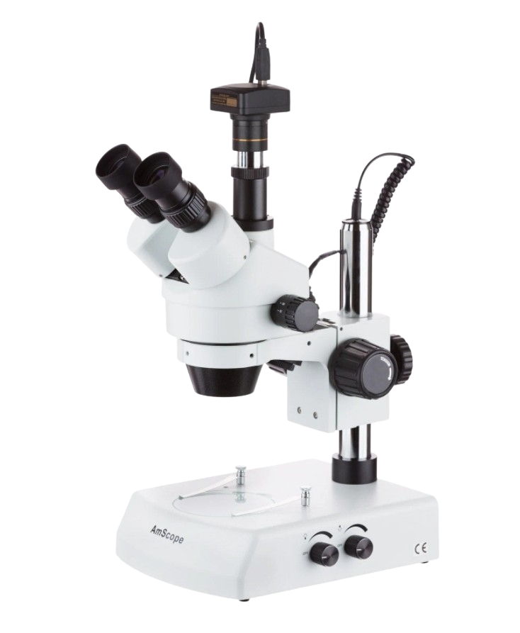 Amscope SM-2TX-5M 3.5X-45X Trinocular Stereo Zoom Microscope with Dual Halogen Lights with 5MP Camera New