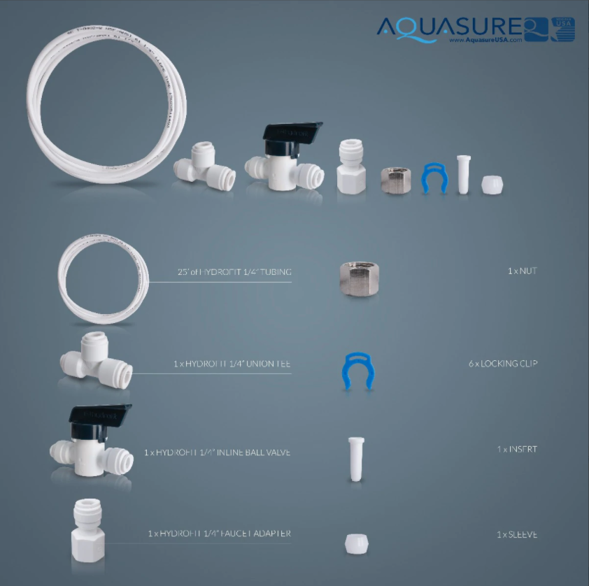 Aquasure AP-XOUTPUT Drinking Water System Extra Output Kit and Ice Maker Water Line Kit New