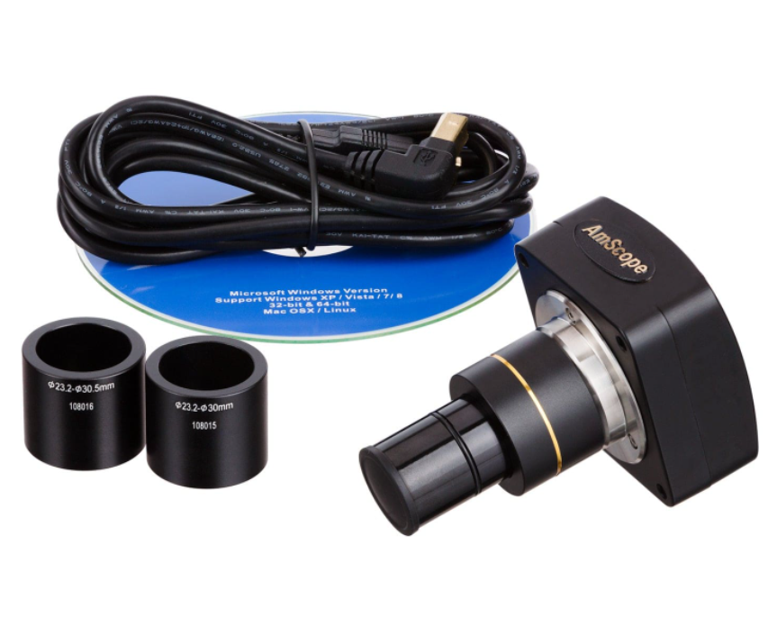 Amscope SM-2T-3M 7X - 45X Trinocular Stereo Zoom Microscope with Dual Halogen Lights and 3MP Camera New