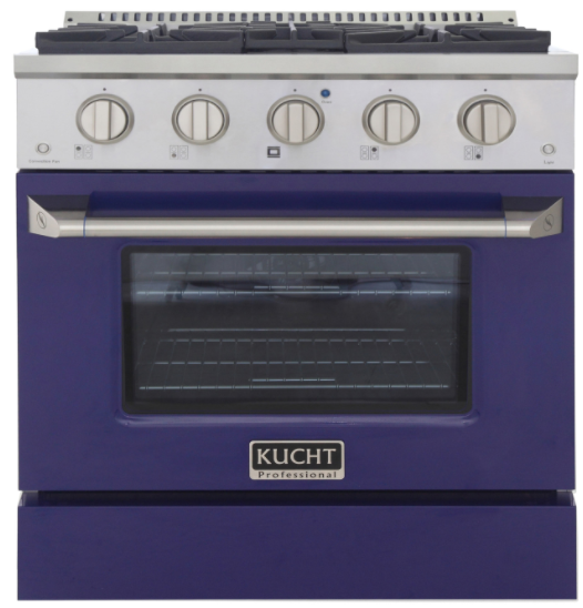 Kucht KNG301 30" Professional Gas Range with 4 Sealed Burners and Convection Oven with NG & LP Options New