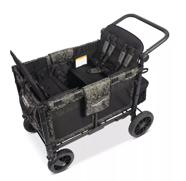 WonderFold W4 Luxe Push/Pull 4-Passenger Quad Stroller Wagon Green Camo New