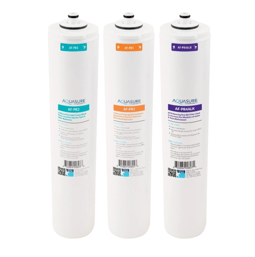 Aquasure AF-PRE-ALK Premier Series Stage 1 And 2 Pre-Filtration Plus 4th Stage Alkaline Remineralizing Reverse Osmosis Filter New