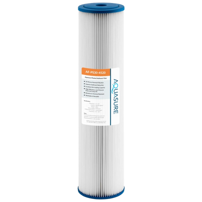 Aquasure AF-PS30-4520 Fortitude V Series 20 Inch High Flow 30 Micron Pleated Sediment Filter New