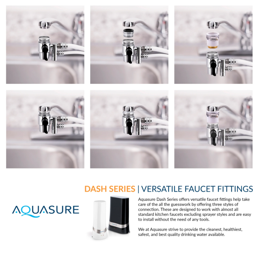 Aquasure AS-D100MCB Dash Series Microban Carbon Block Filtration Countertop Water Filter New
