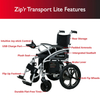 Zip’r ZIP12SLV Transport Lite Folding Electric Wheelchair Silver New