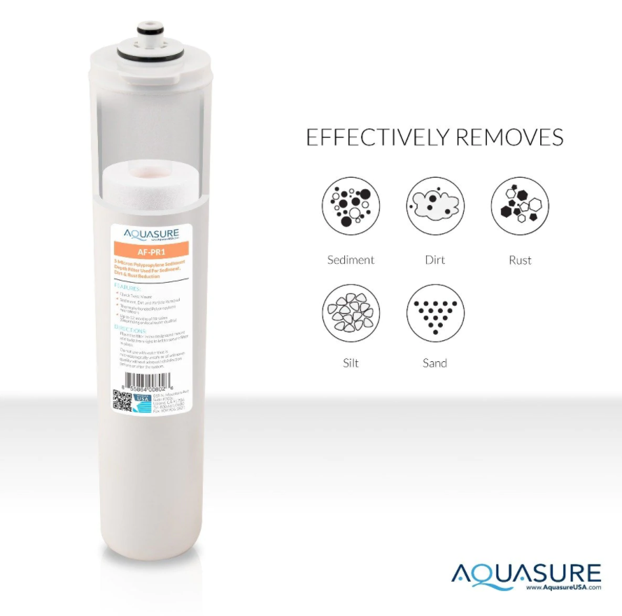 Aquasure AF-PRE-ALK Premier Series Stage 1 And 2 Pre-Filtration Plus 4th Stage Alkaline Remineralizing Reverse Osmosis Filter New