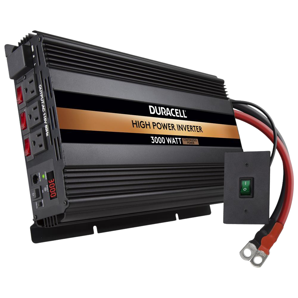 Duracell 3000 Watt High Powered Inverter 3 AC Outlets 2.1 Amp USB Port New