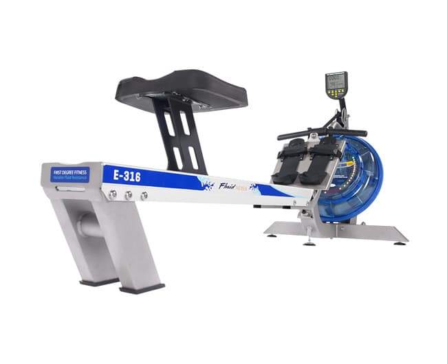 First Degree Fitness E316 Evolution Series Adjustable Water Based Resistance Controls Fluid Rower Silver New