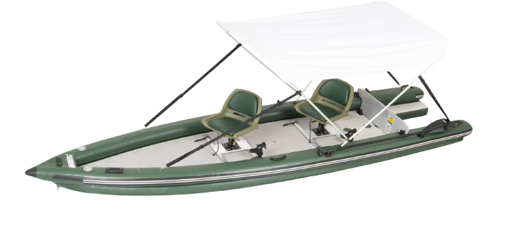 Sea Eagle FSK16K_SWC FishSkiff 16 Inflatable Fishing Boat 2 Person Swivel Seat Canopy Package New