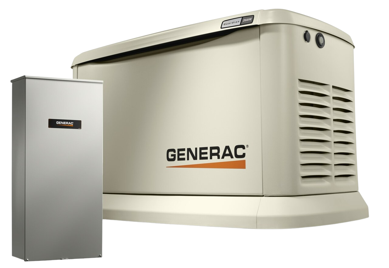 Generac 7291 Guardian 26kW Standby Generator WiFi w/ 200 Amp Automatic Transfer Switch New