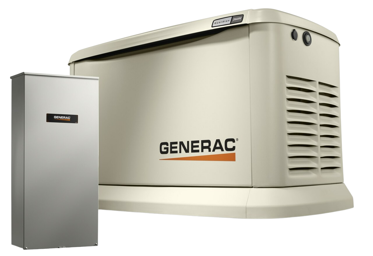 Generac 7291 Guardian 26kW Standby Generator WiFi w/ 200 Amp Automatic Transfer Switch New
