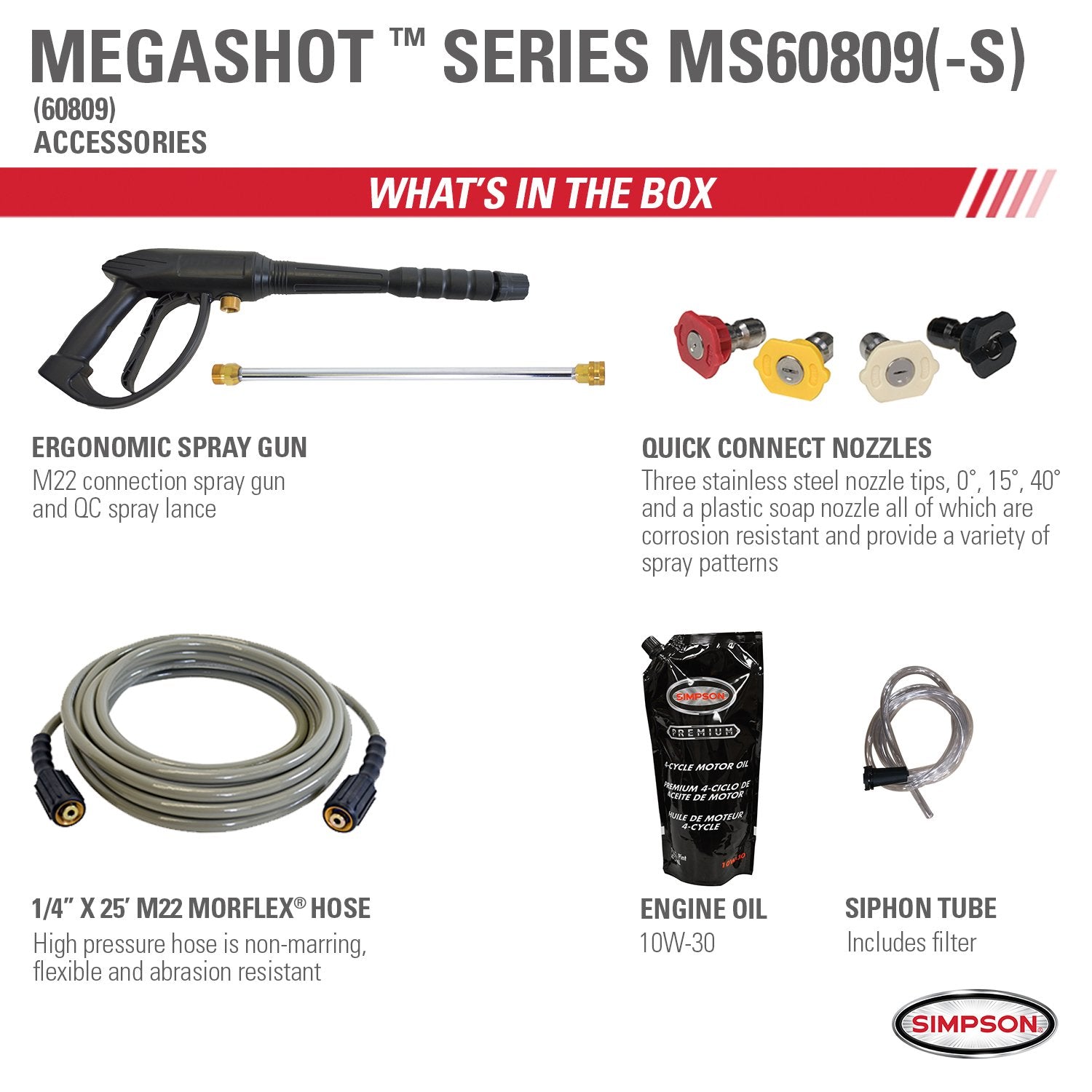 Simpson MegaShot MS60809 3000 PSI 2.4 GPM Honda GCV160 Gas Pressure Washer New