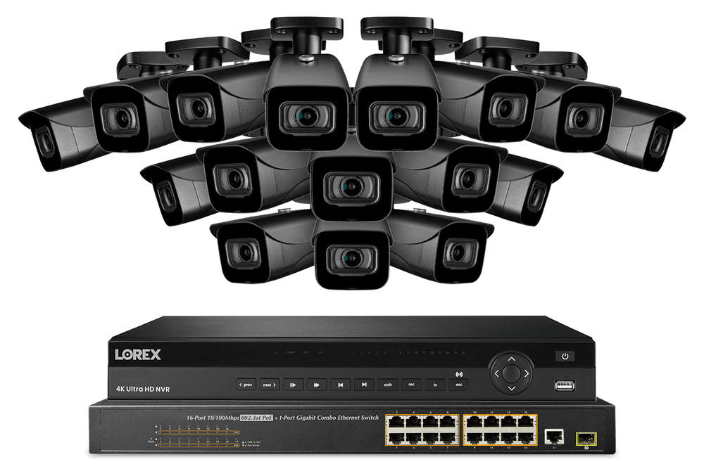 Lorex NC4K8-3216BB 32-Channel NVR System with Sixteen 4K (8MP) IP Cameras Security Surveillance System New