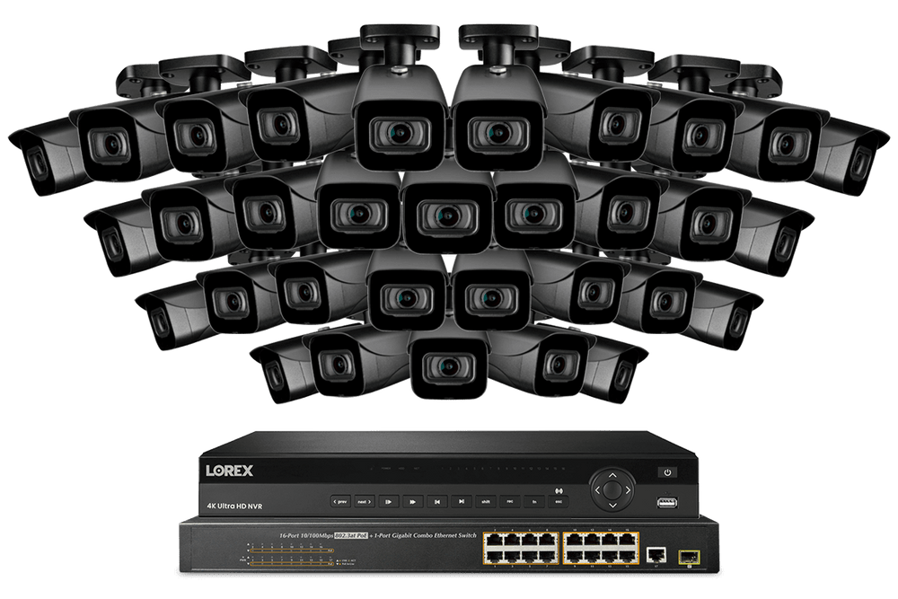 Lorex NC4K8-3232BB 32-Channel NVR System with Thirty-Two 4K (8MP) IP Cameras Security Surveillance System New